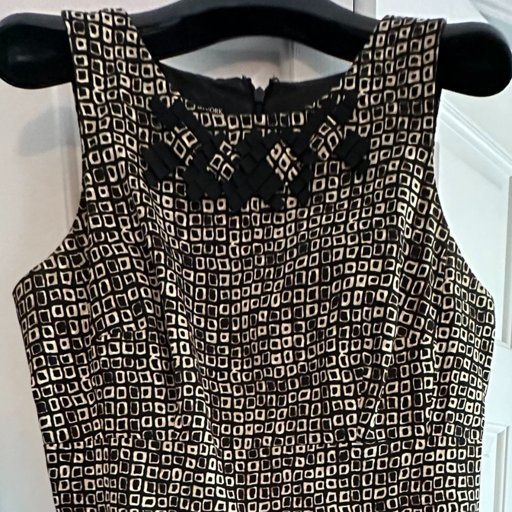 Jones New York Geometric Square Pattern Dress